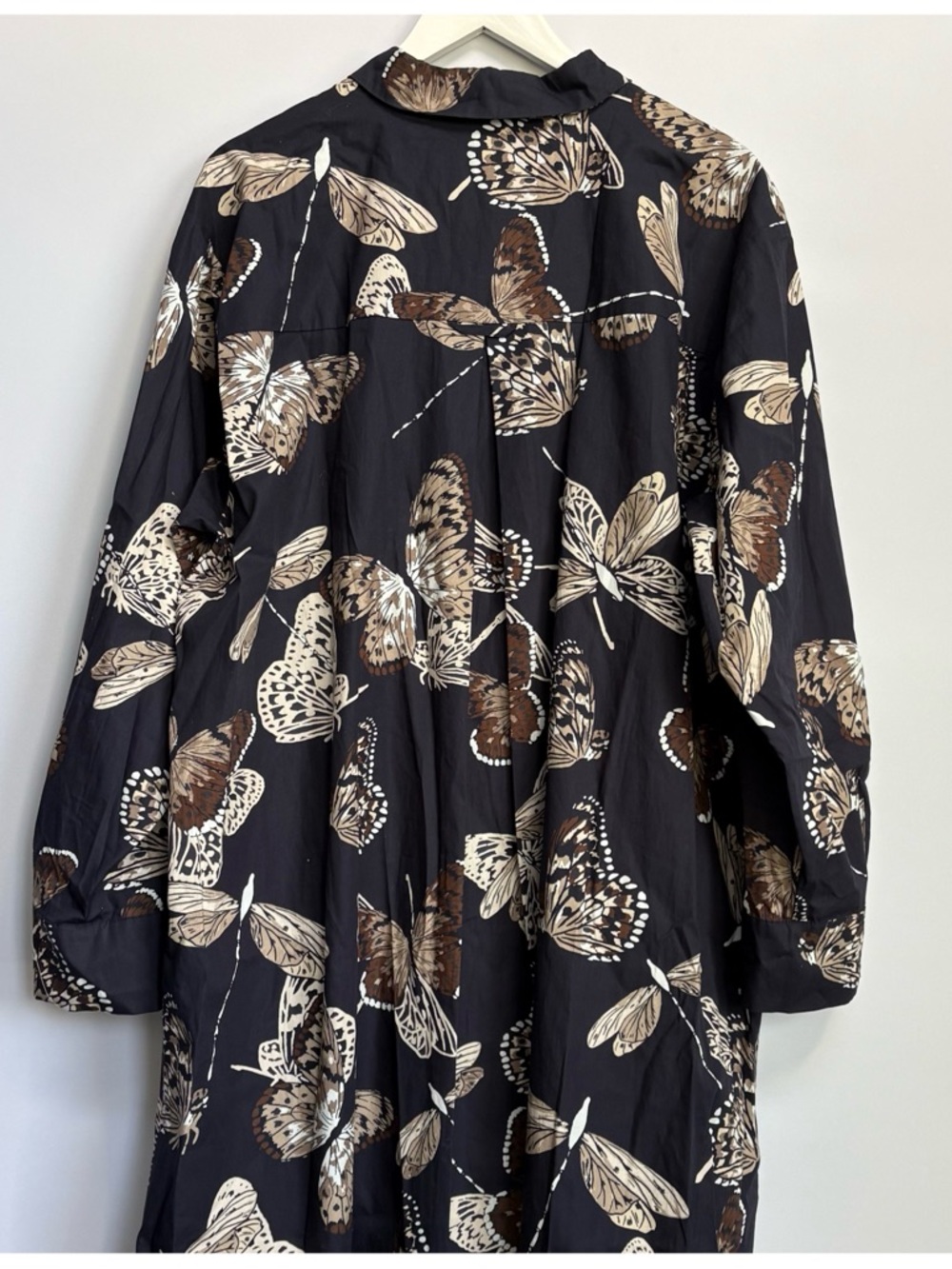 NWT Anthropologie Maeve The Soren Long-Sleeve Shirt Dress Butterfly print , 2X - Picture 9 of 16